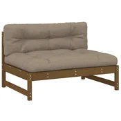 Vidaxl Sredinski kavč medeno rjav 120x80 cm trdna borovina
