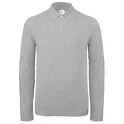 MAJICA DUGI RUKAVI POLO B&C ID.001 LSL 180G SVIJETLO SIVA 3XL