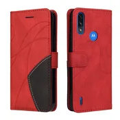 Preklopna torbica za Motorola Moto E7 Power iz umetnega usnja – rdeča