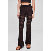 Womens crocheted leggings in black color