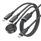 slomart Kabel 3v1 Acefast C6-11 USB-C - 2x USB-C/Qi 480Mb/s 100W 1.2m - črn