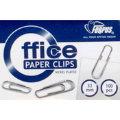 FORPUS SPONKE ZA PAPIR, SREBRNE, 32 MM 100/1 - FO60902