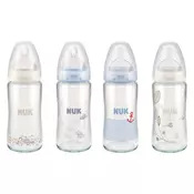 NUK 10.745.097 bocica First Choice+, staklo, 240 ml, silikon