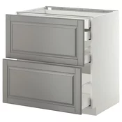 METOD / MAXIMERA Pod.orm.2front/2dnj/1srd/1vis.fiok, bela/Bodbyn siva, 80x60 cm