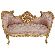 Casa Padrino baroque sofa pink/gold - Magnificent living room sofa in baroque style - Living room furniture in baroque style - Baroque furniture - Baroque furnishings