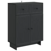 Vidaxl Strani šal s predalom Črna 66 x 34,5 x 90 cm Inženirski les