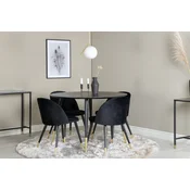 Venture Design Jedilna miza in stol komplet Dipp miza 115 cm stol 57x76,5x50 cm črna