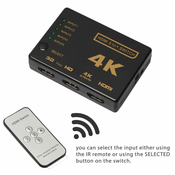 INF HDMI stikalo 5x1 - 4K/3D z daljincem, (21277809)