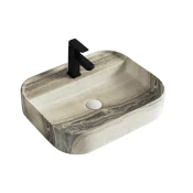 S6 Steklarstvo Šest UMIVALNIK bež marmor S6BR4, 55 x 45 x 11 cm