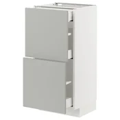 METOD / MAXIMERA Pod.ormaric i 2fronta/3fioke, bela/Havstorp svetlosiva, 40x37 cm