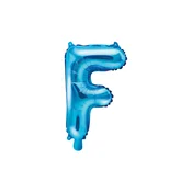 PartyDeco Folija balon črka F moder 35 cm