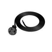 shumee 2 m priključni kabel z ravnim vtičem TIP E 230 V 16 A 2 × 1 mm2 H07BQ-F PP-21 črne barve W-98574