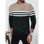 Sweter męski w paski zielony Dstreet