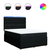 Vidaxl Box spring posteljni z vzmetnico črn 140x190 cm blago