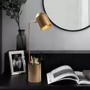 Opviq Stona lampa Pot - 11490-US, Zlatne boje
