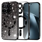 TPU gel ovitek Techsuit Luxury Glitter MagSafe za Xiaomi 17T Pro - black