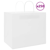 vidaXL Papirnate vrečke 250 kosov z ročaji bela 32x22x28 cm