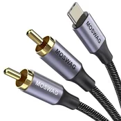 AUDIO Mos USB-C na 2x RCA kabel 1m