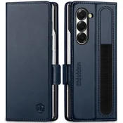 Usnjena torbica SHIELDON za Galaxy Z Fold6- temno modra