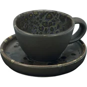 LE COQ Phobos espresso skodelice s krožnički, 45 mm, premer: 105 mm, črna, modra (6 kos)