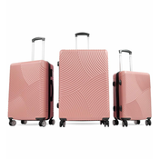 Set putnih kofera AGA Travel MR4654-Dark Pink - tamno roze