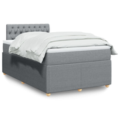 vidaXL vidaXL Boxspring postelja z vzmetnico svetlo siva 120x190 cm blago, (21305493)