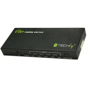 TECHLY 5 IN 1 OUT HDMI Switch with Remote Control. 4Kx2K. 3D