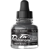 Daler Rowney FW Pearlescent Akrilno črnilo Black 29,5 ml 1 kos