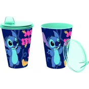 Stitch: Plastični lonček s kljunastim pokrovom - 430 ml