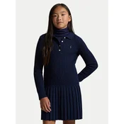 Polo Ralph Lauren Pletena obleka 313978841001 Mornarsko modra Regular Fit