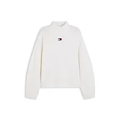 Tommy Jeans Pulover mornarska / živo rdeča / bela