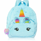 BrushArt KIDS Fluffy unicorn backpack Large djecji ruksak Blue (29 x 33 cm)