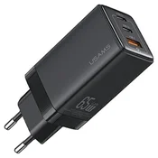 USAMS USAMS OMREŽNI POLNILEC 2XUSB-C 1XUSB 65W PD3.0 QC3.0 ČRN, (21974659)