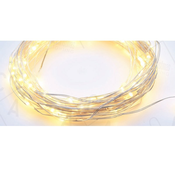 ACA Lighting LED ukrasni lanac 2m, 20LED, 2xAA, toplo bijeli, bez funkcija, srebrni [X0120111]