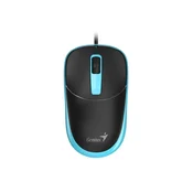 Genius DX-123 Miška, žična, optična, 1200DPI, 3 gumbi, USB, črna in modra