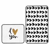 Bele/črne kopalniške preproge v kompletu 2 ks 60x100 cm – Mila Home