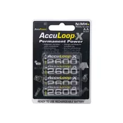 Baterijski VloŽek Acculoop-x Permanent Power Al2600-4 Aa/mignon Nimh - Profi Aku Polnilne Baterije.