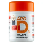 APOD3 Forte kapsule, vitamin D 2000 ie, prehransko dopolnilo 60 kosov.