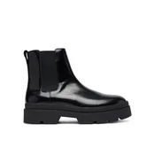 Calvin Klein Gležnjarji Chelsea Lugged Chelsea Boot Matt Lth HM0HM02445 Črna