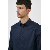 Pamucna košulja Armani Exchange za muškarce, boja: tamno plava, regular, s klasicnim ovratnikom
