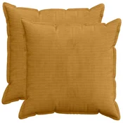vidaXL Prevleka za blazino 2 kos HOUTEN Rumena 80 x 80 cm korduroy