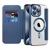 Etui SmartMag Book z Magsafe tehnologijo in RFID denarnico za iPhone 15 Pro - blue