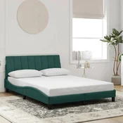 shumee vidaXL Posteljni okvir brez vzmetnice temno zelen 140x200 cm žamet