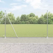 Heksagonalna ograda s betonskom osnovom 10 x 1,4 m Srebrna