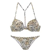 LASCANA Bikini svetlo bež/svetlo siva/črna/bela