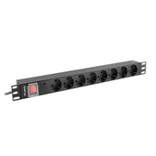 slomart schuko 19" 8-smerni adapter z več vtičnicami lanberg pdu-08f-0200-bk (2 m)