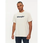Wrangler Majica Logo 112350523 Écru Regular Fit
