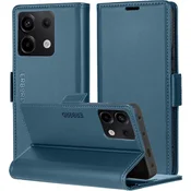 Overboard Ovitek za Xiaomi Redmi Note 13 5G, sijajni liči, denarnica s preklopom, moder