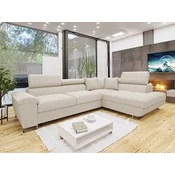 Kotna garnitura Comfivo 139 (Poso 100) Svetlo rjava, Funkcija spanje, Predal, 270x202x71cm