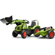 Falk Pedalni traktor z žlico in prikolico zelene barve CLAAS od 3 let